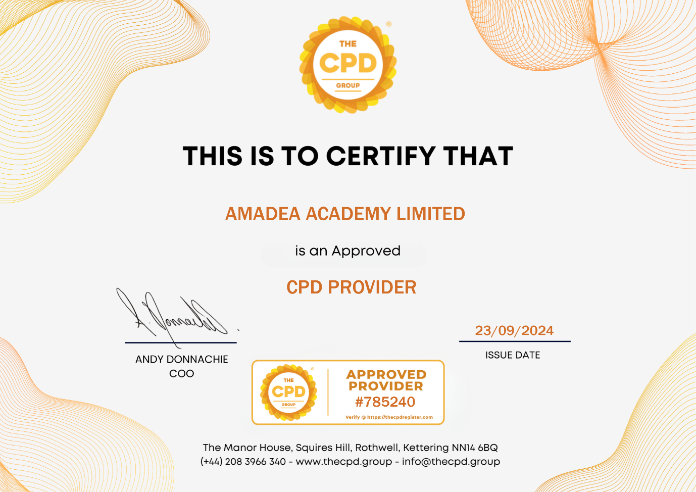 CPD Accreditation Certificate